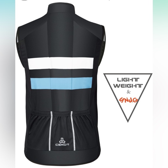 NWOT Cycling Bike Vest 3 Reflective Tape Cargo Pockets Windproof Medium - Picture 2 of 7